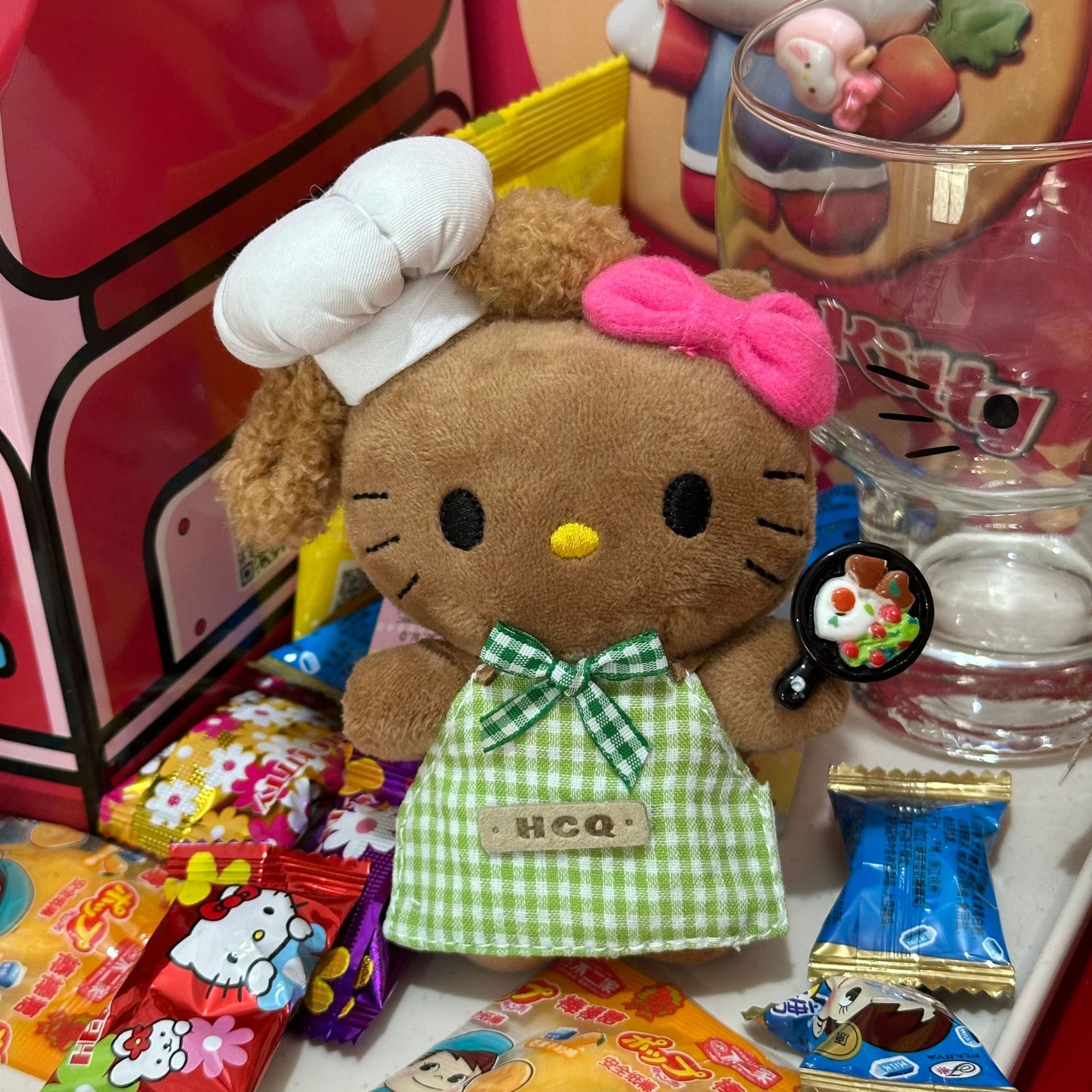 Amor hellokitty muñeca colgante llavero colgante bolsas de regalo bolsas de peluche lindo muñeca colgante lindo