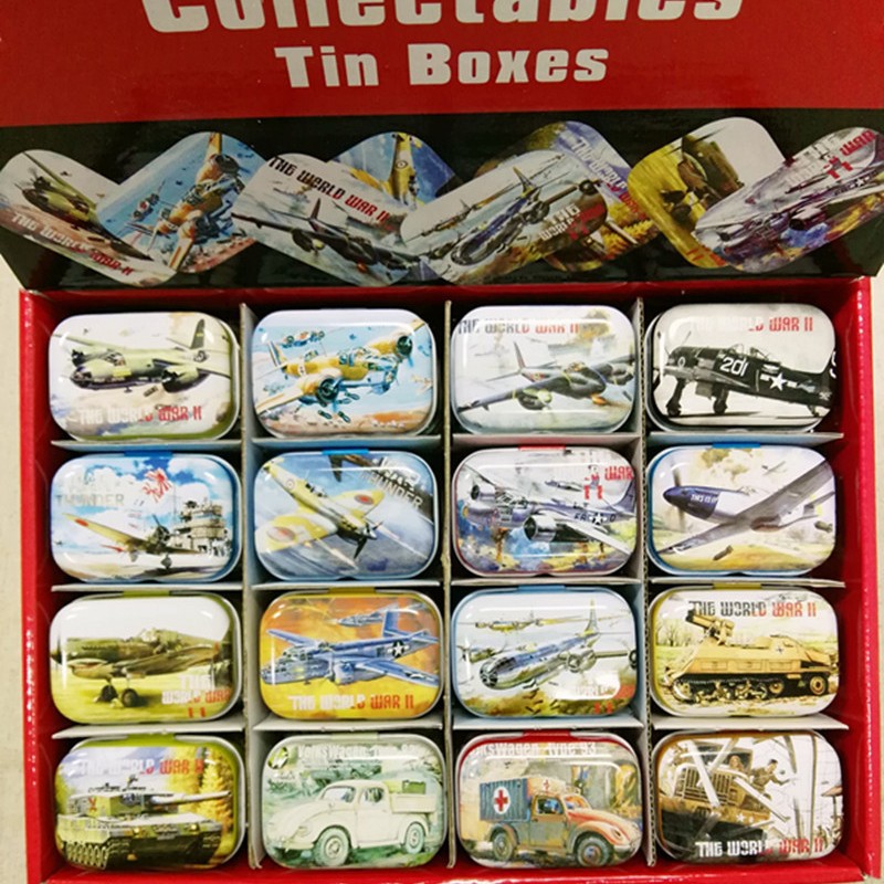 Caja de hierro de almacenamiento retro caja de joyería caja de medicina Mini caja de hierro grande floral púrpura hierba crema caja Matchbox en stock