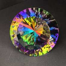 水晶玻璃镀彩五彩摆件玩具批发宝石炫彩七彩尖底裸钻石厂家直销