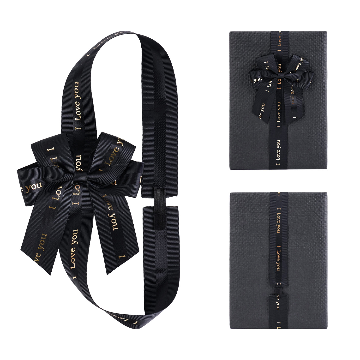 Logo personalizado caja de embalaje de joyas al por mayor cinta arco estampado impresión cinta elástica nudo de embalaje
