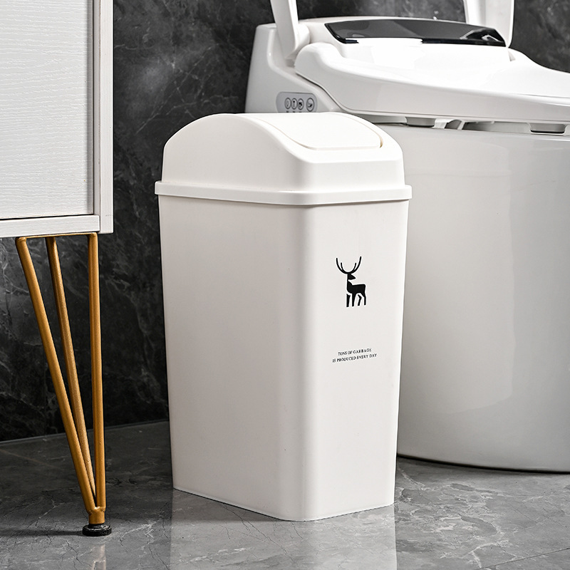 Capacious plastic garbage can for home use