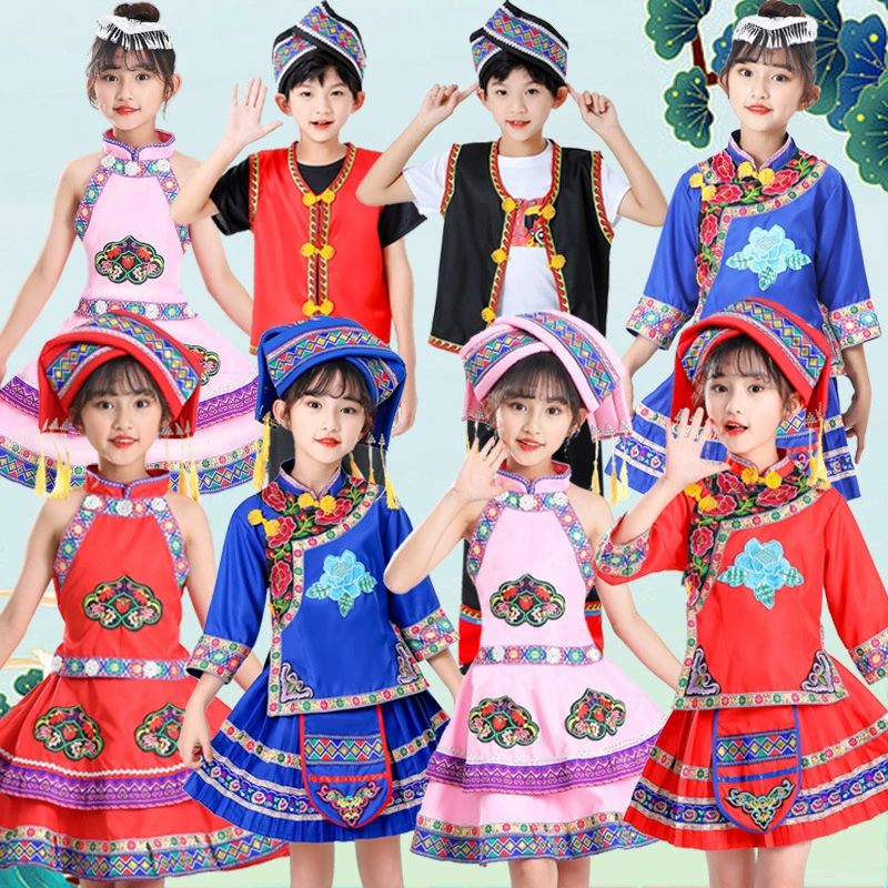 3 марта Одежда для выступлений Мальчики и девочки Туцзя Мяо И Чжуан Яо Гуанси Представление для детей