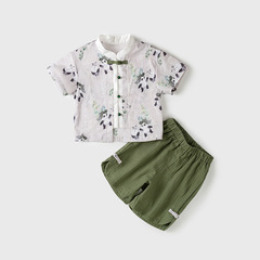 男童漢服夏季薄款衣服中國風兒童唐裝男寶寶周歲新中式套裝表演服