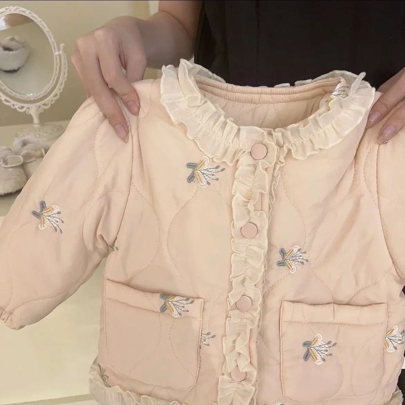 女の子の綿服のコート秋冬服2024子供の綿入れの上着|undefined