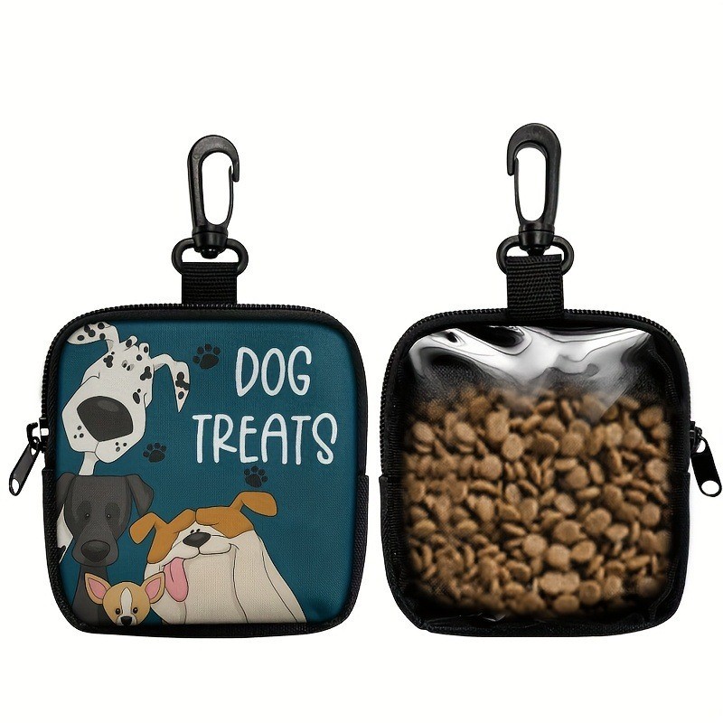 Cross-Border Hot-Selling Dog Training Treat Bag with Zipper Closure - Portable Polyester Pet Treat Bag