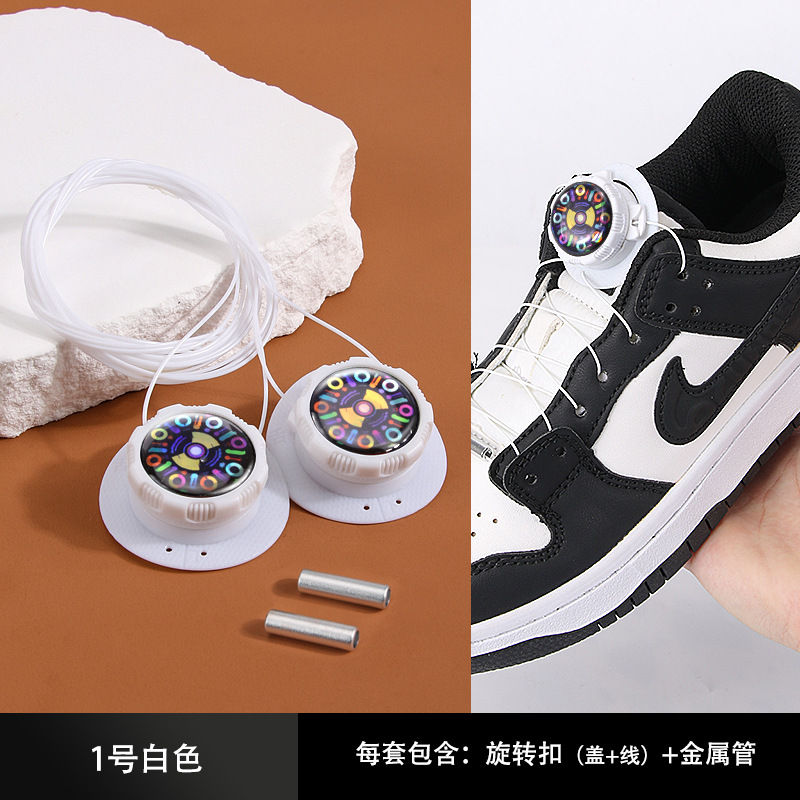 Nuevo desgaste simple zapato giratorio hebilla deportes cordón perezoso zapato libre hebilla anti-caída hebilla de alambre de acero hebilla giratoria cordón