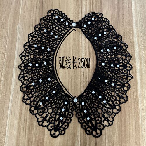 Korean style hollow polyester shawl fake collar (pearl lace fake collar) collar versatile style practical buttons fashion