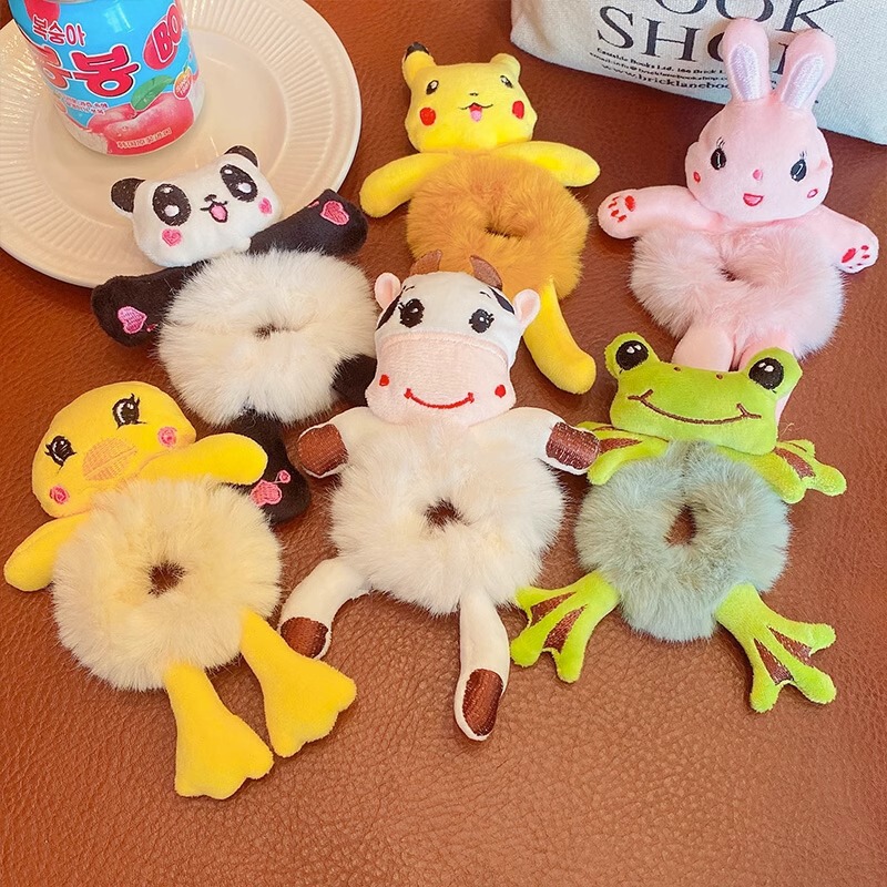 Frog plush green hair band ball head cute funny leather cover female South Korea headdress tie hair rubber band tie head rope Frog plush green hair band ball head cute funny leather cover female South Korea headdress tie hair rubber band tie head rope