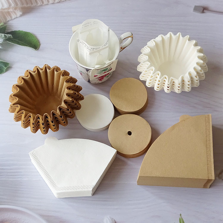 Mocha pot round filter paper cone coffee filter paper hanging ear filter bag hand punch V60 filter cup coffee machine drip filter screen
