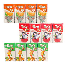 泰国泰宝tipco果汁440ml一组含4小盒装饮品果蔬汁青橙苹果葡萄味