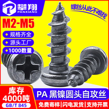 PA铁镀黑镍圆头自攻螺丝十字槽盘头自贡螺丝钉M2/M2.5/M3.5/M4/M5