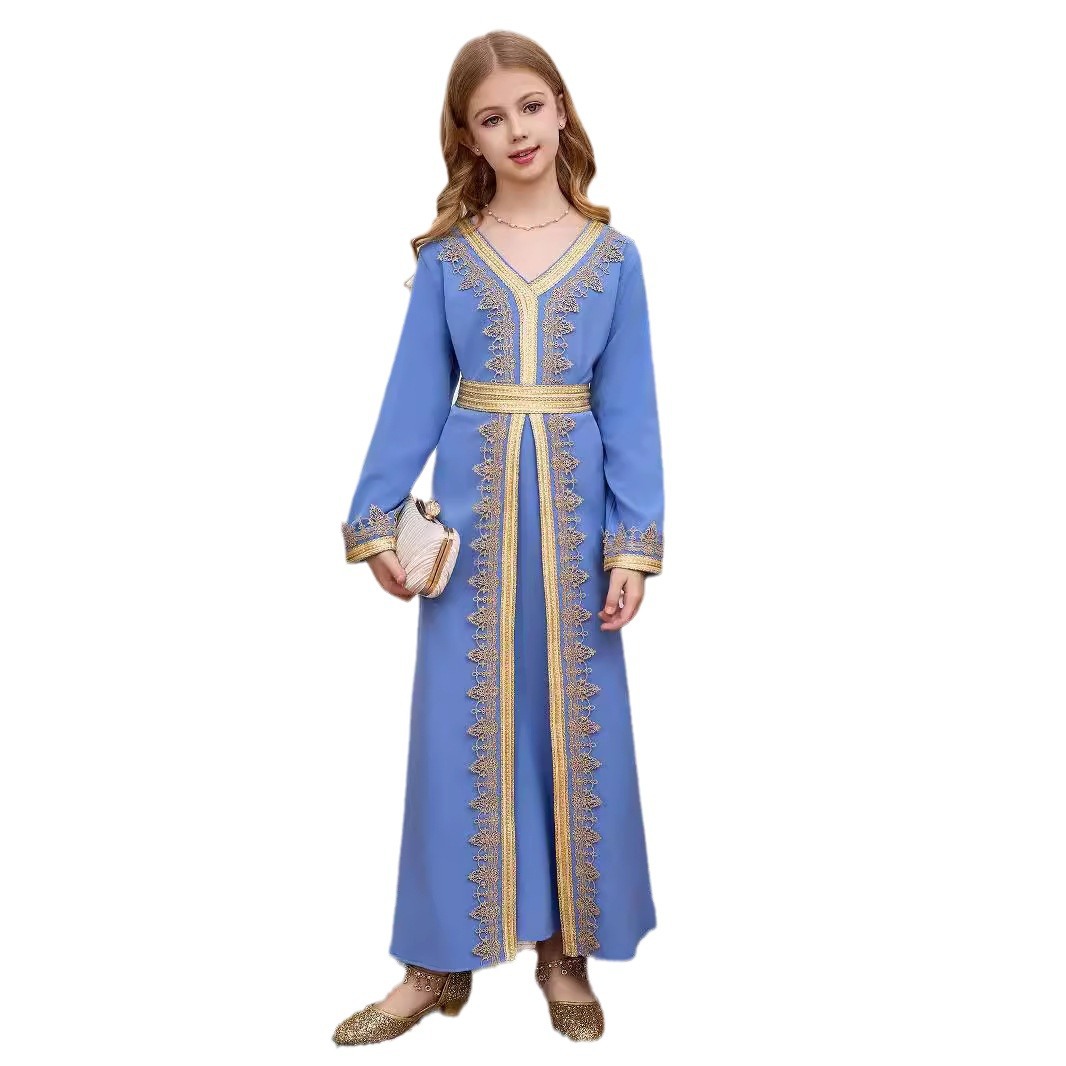 Kinder Kleidung mädchen robe gürtel kleid kinder Dubai mädchen spitze_voghion.com