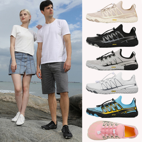 2024 new cross-border women's non-slip snorkeling shoes five-finger shoes beach shoes men's hiking shoes outdoor wading and river tracing shoes