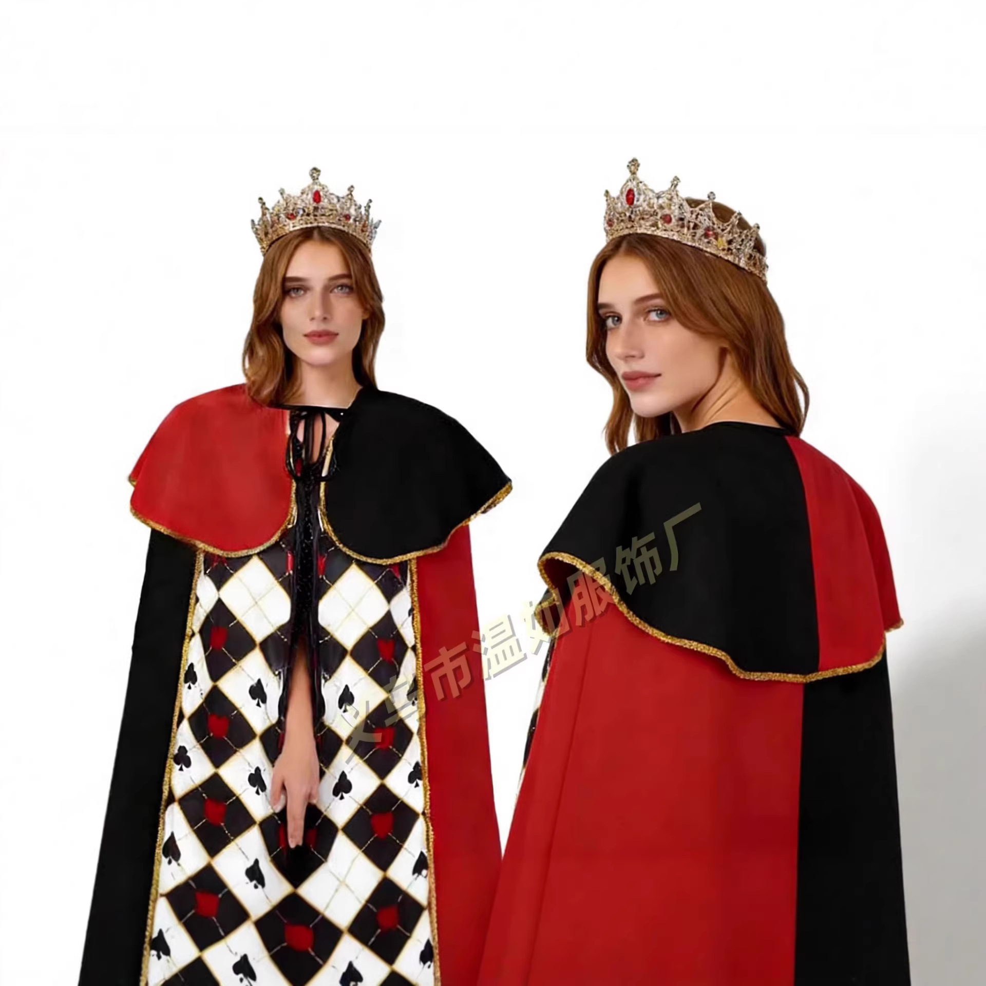 Cross-Border King's Cape Alice in Wonderland Queen of Hearts Cosplay Cloak Halloween Stage Performance Costume