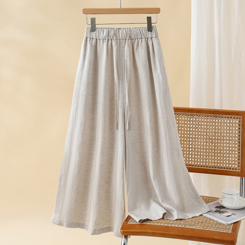 Elegant Linen Wide-Leg Pants for Women, Summer Thin Style 2026 New Model, Draped Eight-Point Loose-Fit Cotton-Linen Skirt-Pants Elegant Linen Wide-Leg Pants for Women, Summer Thin Style 2026 New Model, Draped Eight-Point Loose-Fit Cotton-Linen Skirt-Pants