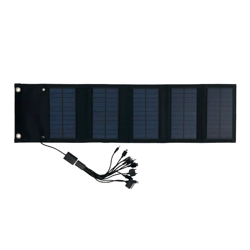Folding Solar Panel Charger 12W, Portable 5V USB, Compact Foldable 700×185 mm