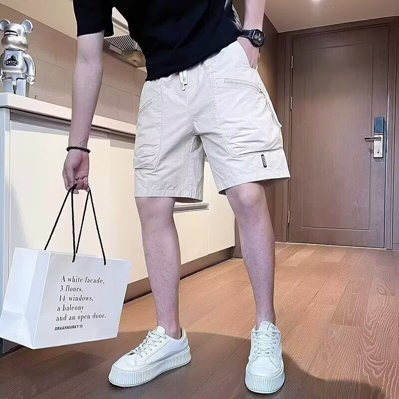 2026美式大口袋速干工装阔腿短裤男夏季大码宽松休闲直筒五分中裤