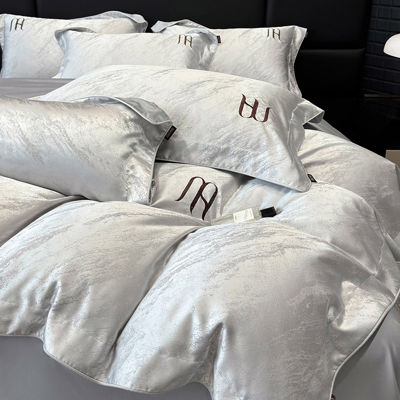 Elegant Premium Tencel Bedding Set With Jacquard Embroidery_voghion.com