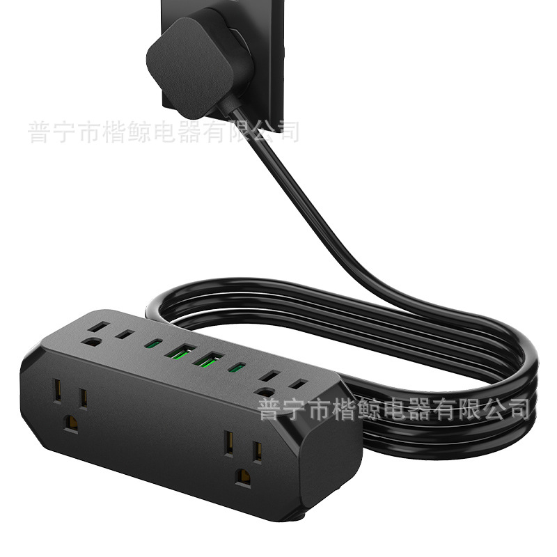 跨境美规Type-C塔式立式插座美标标准多功能智能排插带线插板