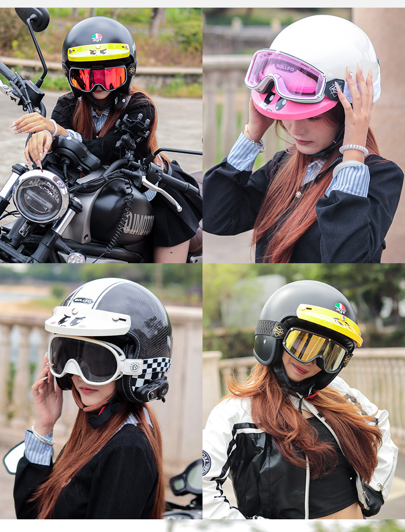 Cute Retro Helmet with Brim, Three-Button Style, Fashionable and Adorable, Universal Helmet Accessory, Small Helmet Body for Motorcycles
