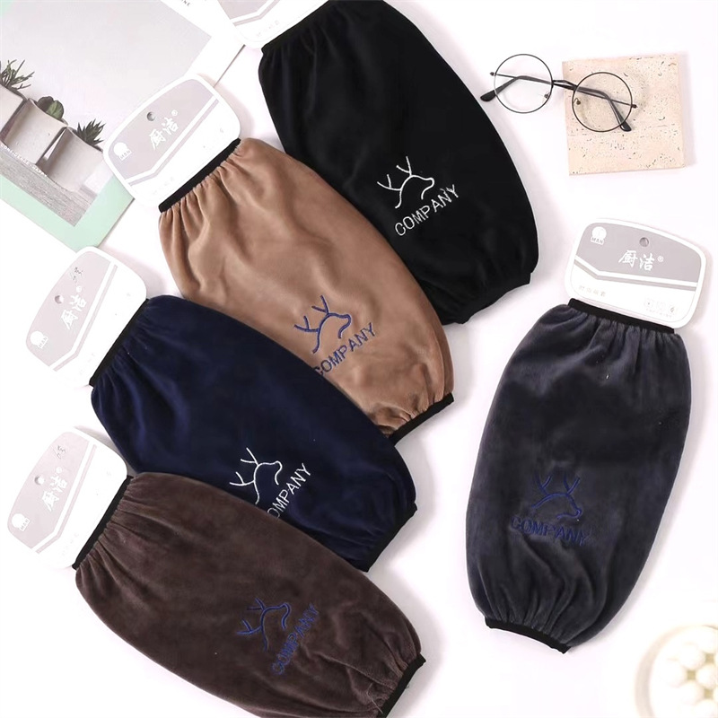 Franela impermeable bordada cocina del bebé de los hombres de las mujeres largo oversleeve mangas de la mano de los niños al por mayor estudiante Otoño e Invierno