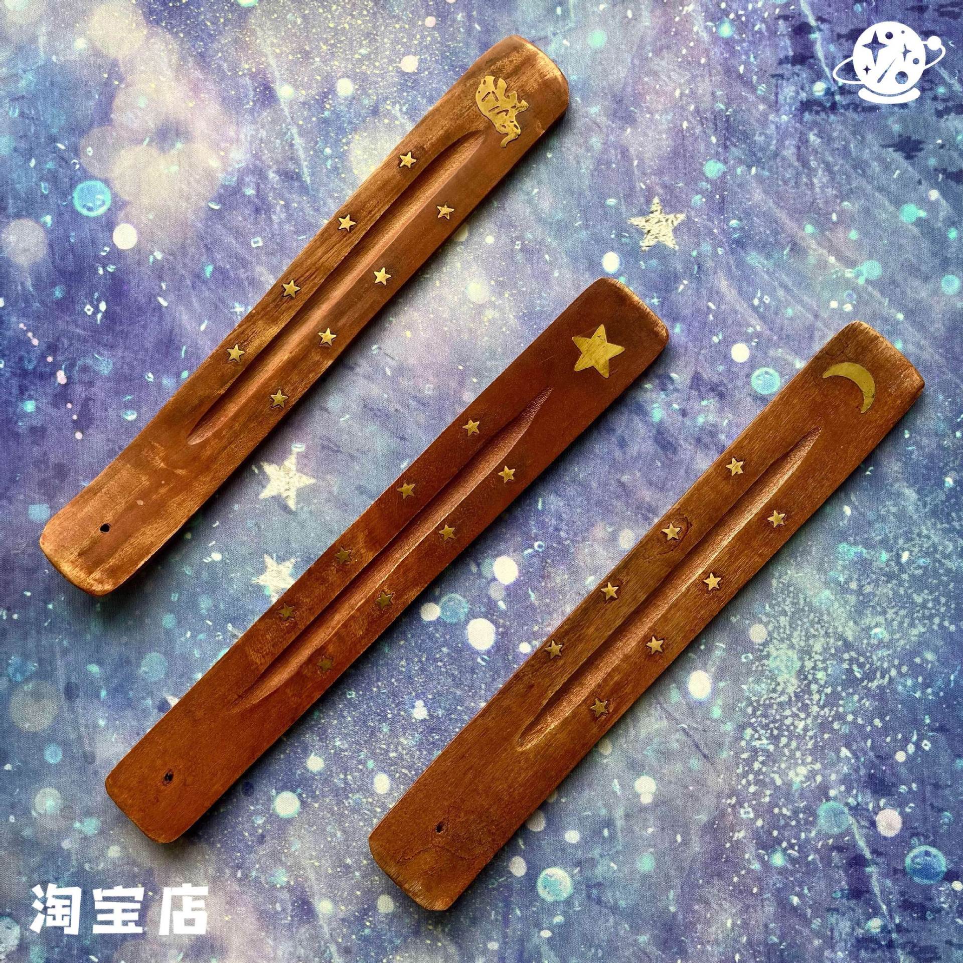 印度纯手工铜饰木香板香托插 檀香线香香薰点香座香插香条