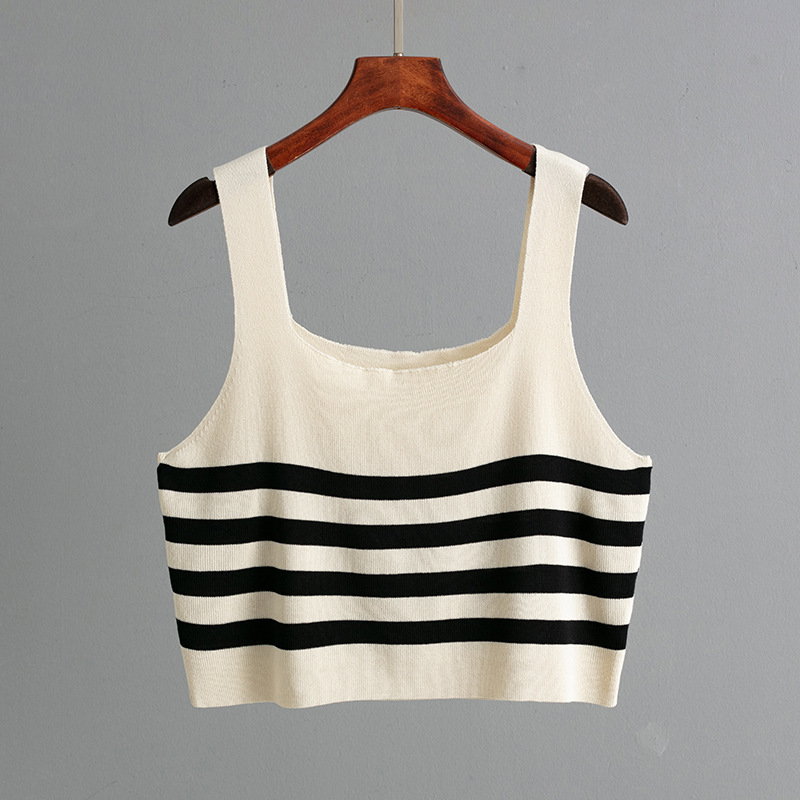 246g Weight Sleeveless Sleeve Length Ice Silk Fabric Type Leisure Suit Sets Type Daily Occasion Collarless Neckline Contrast Binding Function Slim Fit Type Stripes/Plaid Pattern Summer Season Women's Gender Basic, Commute style Style Daily Women's Basic Commute Style Stripes/Plaid Ice Silk Leisure Suit Skirt Sets 8