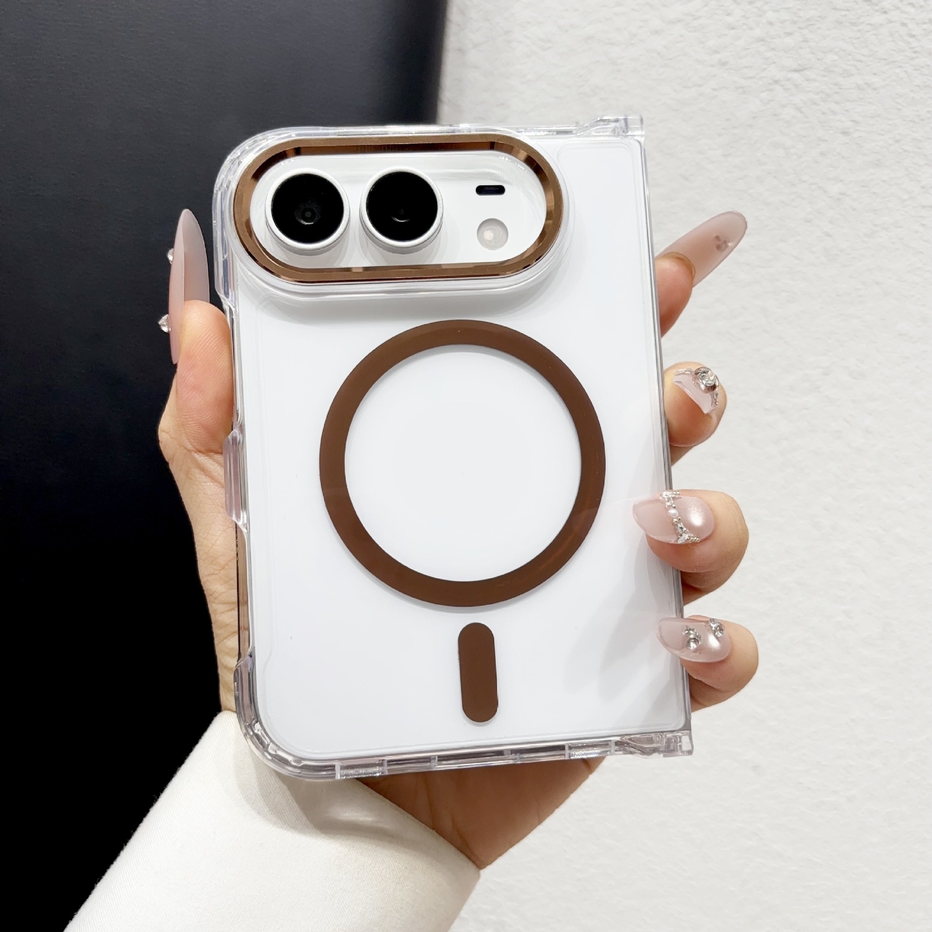 Funda Magnética para Celular Plegable iPhone Duo 18 Duo de Acrílico Transparente Anti-caídas
