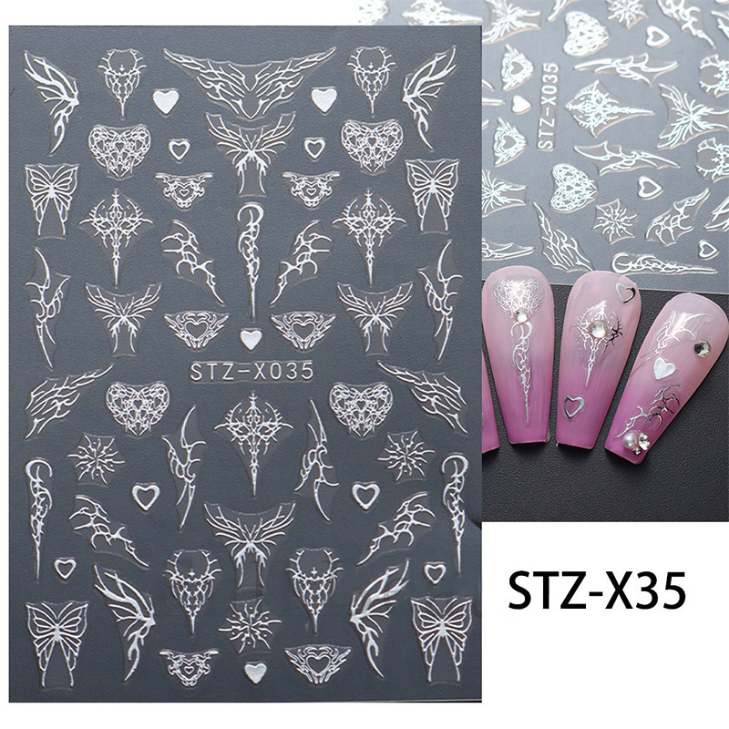 10g Weight Nail Sticker Nail Supplies 1 Set Quantity Stickers Material Starry Sky, Flower, Butterfly Pattern Retro, French Style, Simple Style Style Retro French Style Simple Style Starry Sky Flower Butterfly Stickers Nail Sticker 1 Set 7