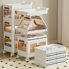 多層嬰兒用品收納箱可移動零食小推車客廳廁所宿舍落地式置物架