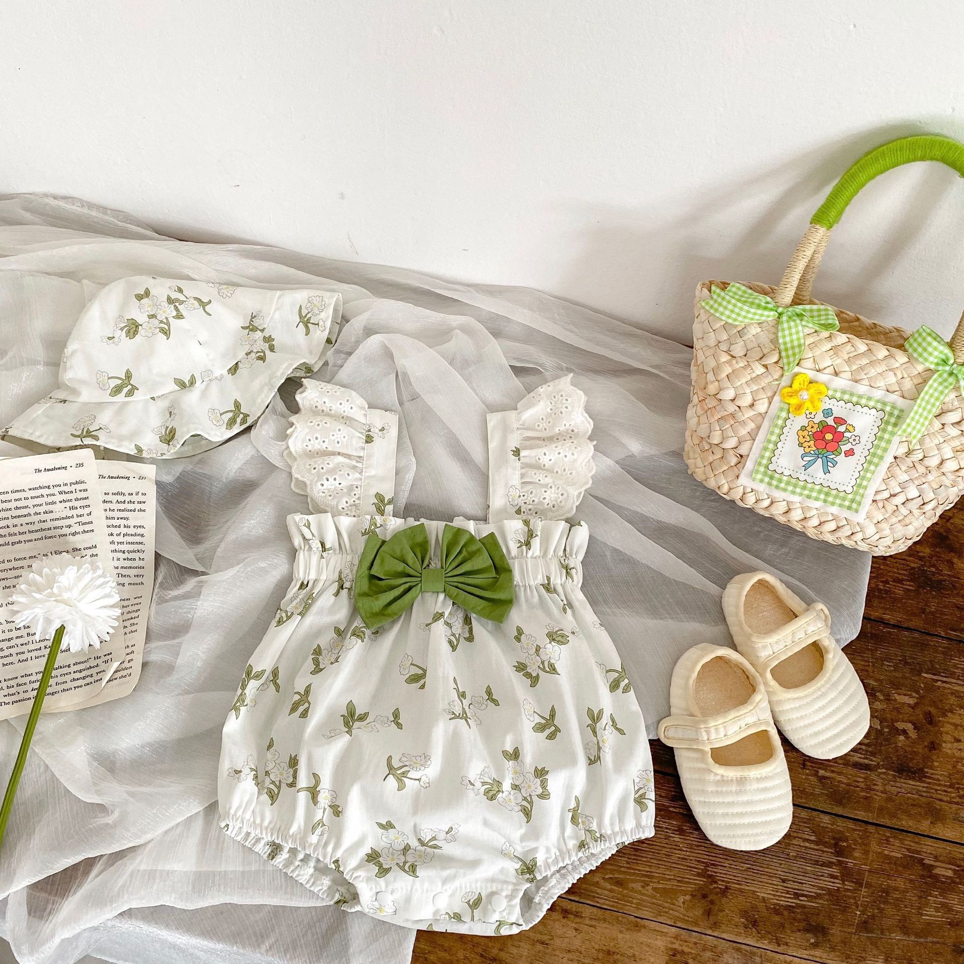 Ropa para bebés, ropa de verano, ropa de pedo para recién nacidos, mamelucos de una pieza para bebés, luna llena, cien días, mamelucos delgados