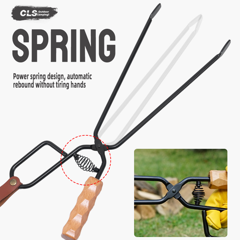 CLS acampar al aire libre abrazadera de carbono picnic barbacoa fuego abrazadera fogata barbacoa de carbón fuego abrazadera estufa de leña abrazadera de hierro