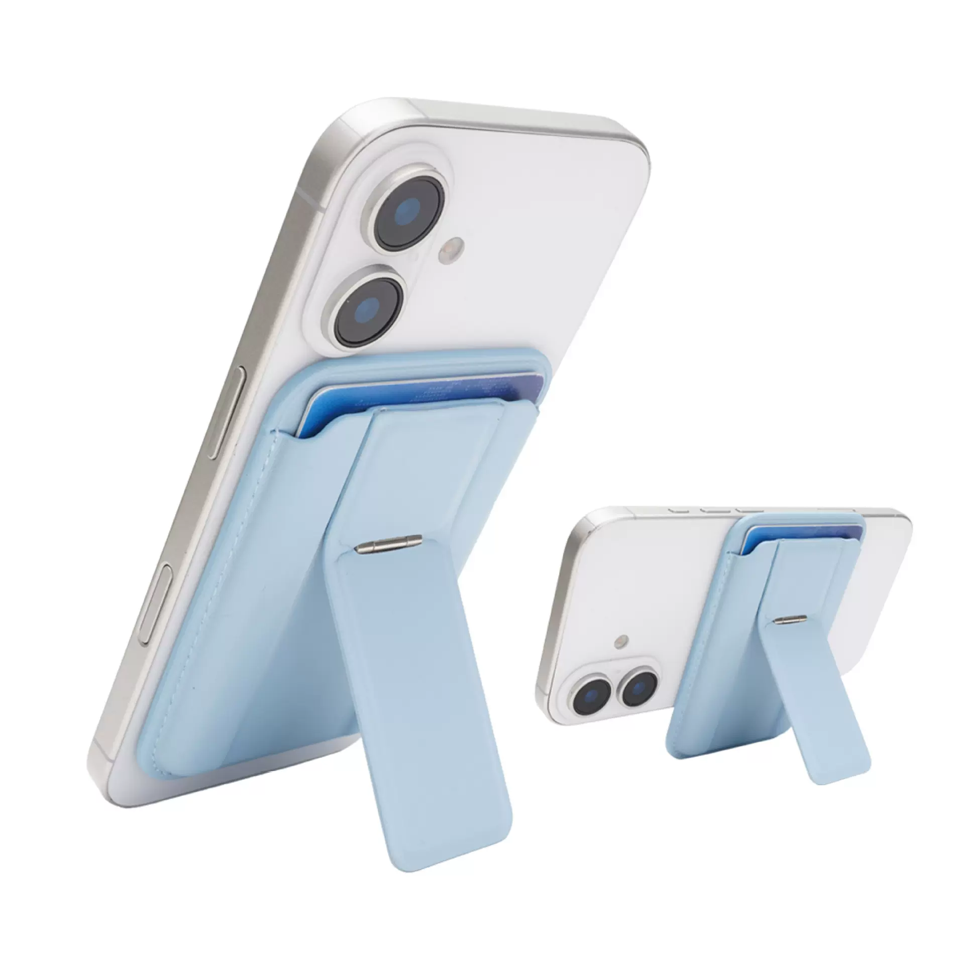 适用于iPhone系列PU皮革磁性钱包带支架功能的真皮磁性卡包