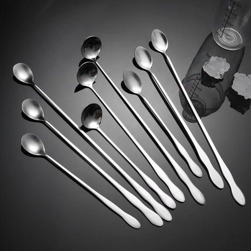 Stainless steel coffee honey stirring gourd handle spoon extended cocktail seasoning spoon creative dessert ice spoon