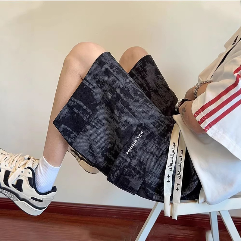 Summer New Style American Tie-Dye Work Shorts, Loose Straight-Leg Men's Summer Casual Outdoor Sports Shorts Summer New Style American Tie-Dye Work Shorts, Loose Straight-Leg Men's Summer Casual Outdoor Sports Shorts