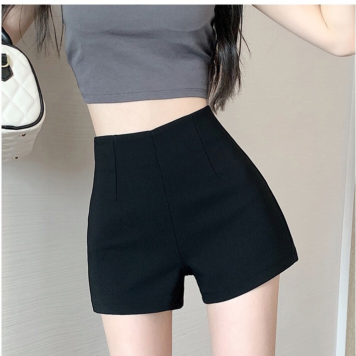 White suit shorts with missing lower body women's summer high waist pants outer wear bottoming hot pants for hot girls small White suit shorts with missing lower body women's summer high waist pants outer wear bottoming hot pants for hot girls small
