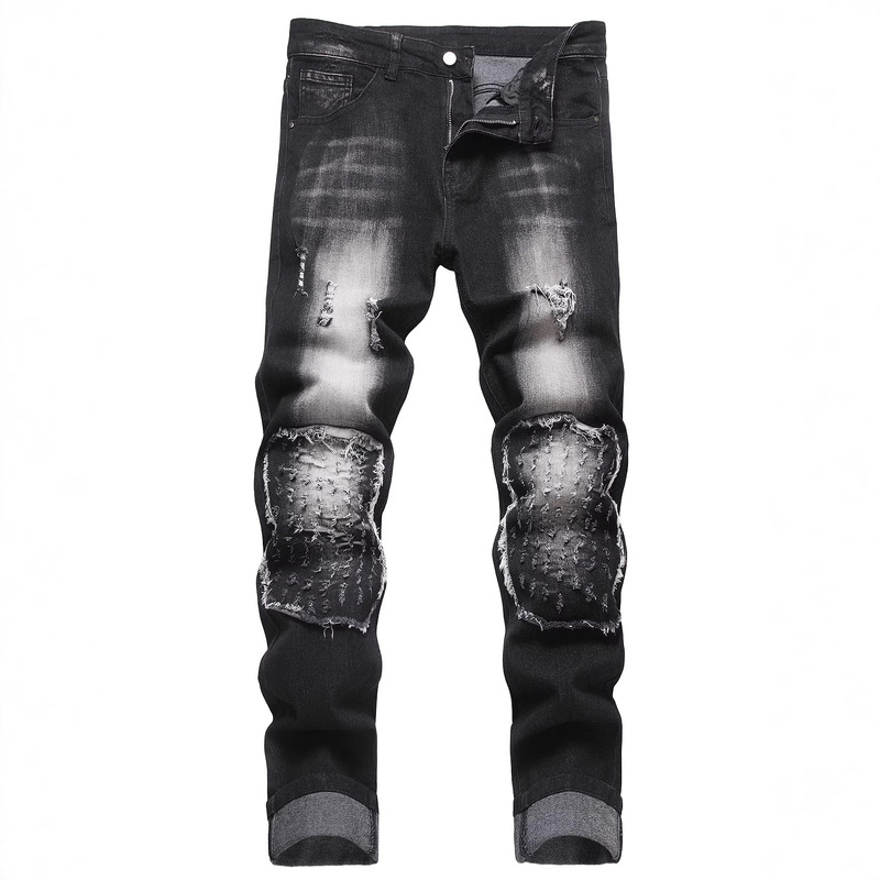Vintage Style Workwear Jeans for Men, European and American Trendy Brand, Slim Fit, Tapered, Korean Style, Trendy Streetwear, Stretchy Long Pants Vintage Style Workwear Jeans for Men, European and American Trendy Brand, Slim Fit, Tapered, Korean Style, Trendy Streetwear, Stretchy Long Pants