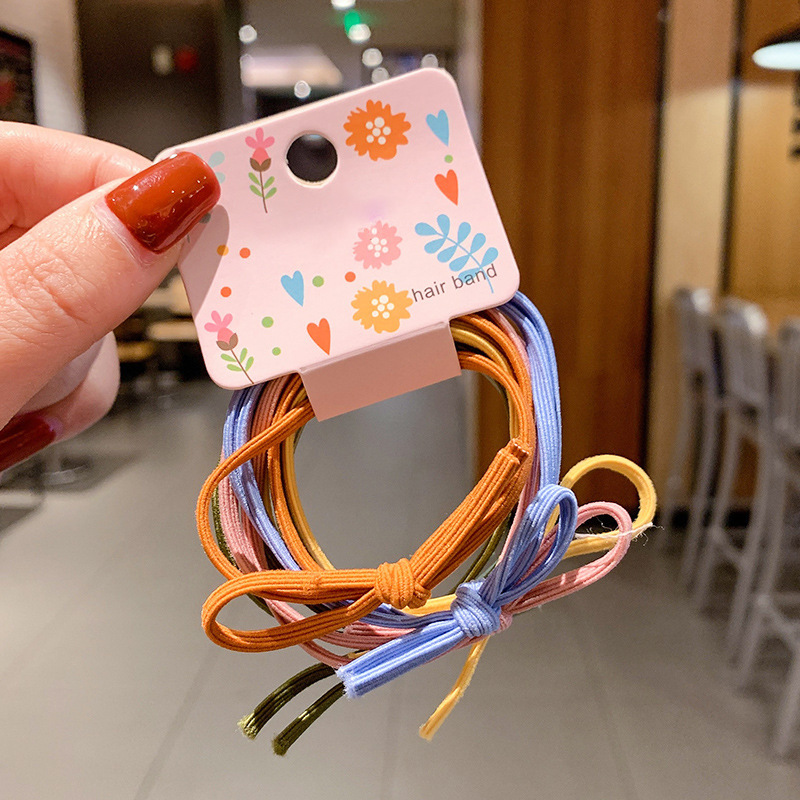 6-pieza de la muchacha lindo básico lazo-up pequeña banda de goma Internet celebridad ins Mori pelo banda cuerda de pelo Corea del Sur simple
