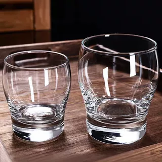 6只装加厚大容量白酒杯厚底烈威士忌无铅玻璃家用喝水杯