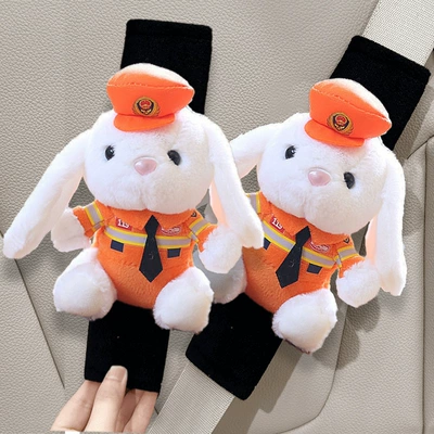 Shoulder Belt Sleeve, Seat belt shoulder pad - orange-hat-fireman-1-pair-of-rabbit-ice-silk-shoulder-pads