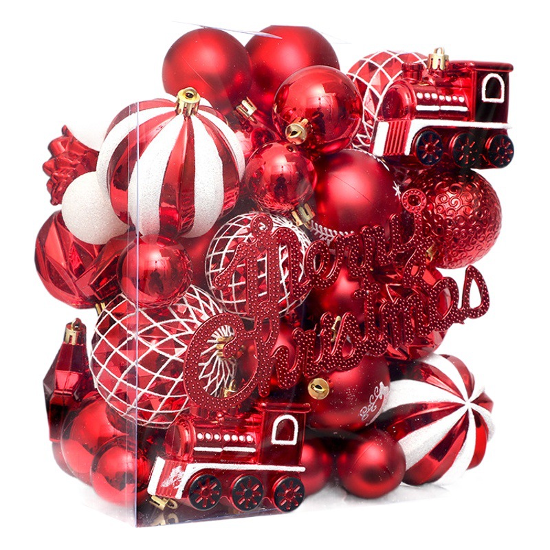 Adornos navideños transfronterizos 65 bolas navideñas pintadas adornos de traje adornos de árbol de Navidad colgantes de traje