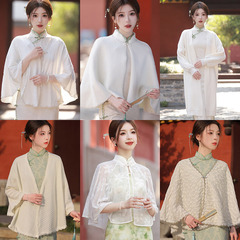 Cardigan cheongsam blazer with a literary Republic of China style, versatile jacket, can be worn daily, long-length, sleeveless, suitable for spring and autumn.