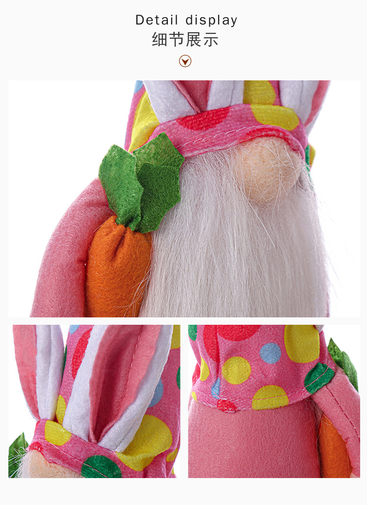 Easter Bunny Color Long Hat Dwarf Doll Decoration Wholesale Nihaojewelry display picture 7