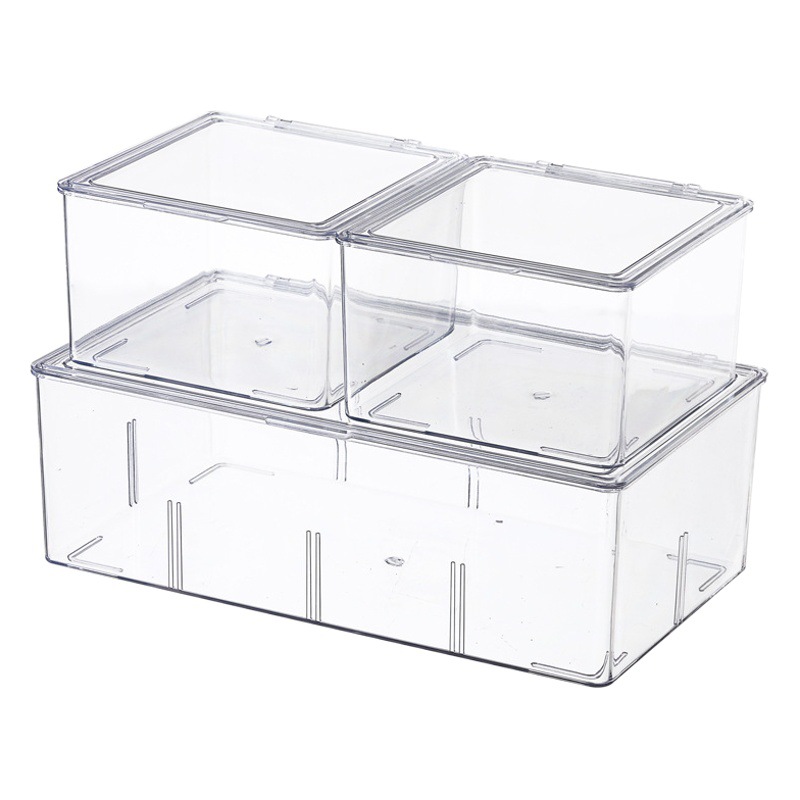 Hogar bolsa de té caja de almacenamiento Oficina leche té compartimiento apilable acrílico multifuncional caja de almacenamiento