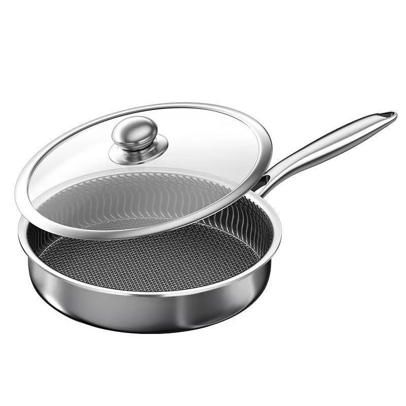304 de acero inoxidable pan antiadherente huevo filete pan de doble cara pan de regalo comercial
