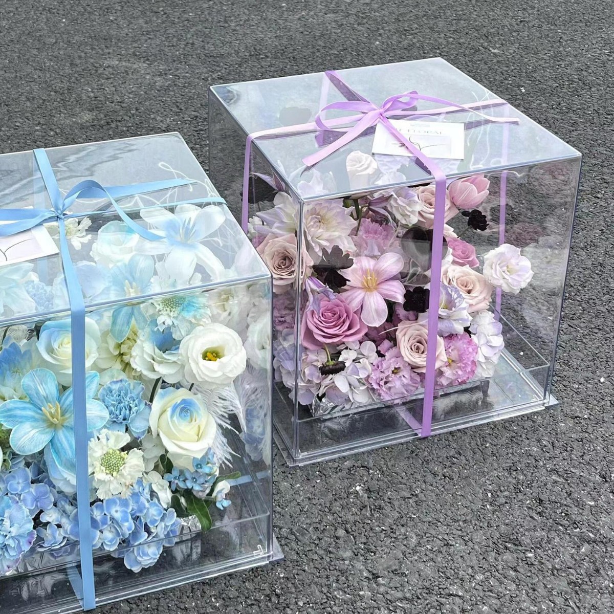 方形透明亚克力花盒鲜花水果礼品包装盒高档礼物展示盒永生花礼盒