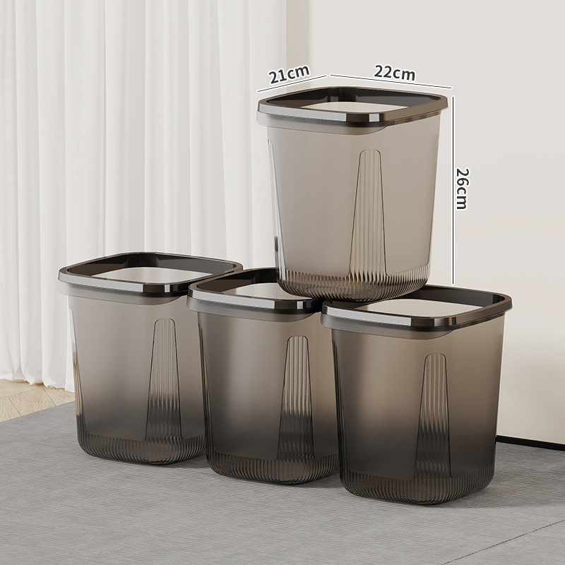 Bote de basura transparente de gran capacidad para el hogar, barril de almacenamiento de basura para el baño, sentido avanzado, canasta de basura de cocina, canasta de papel