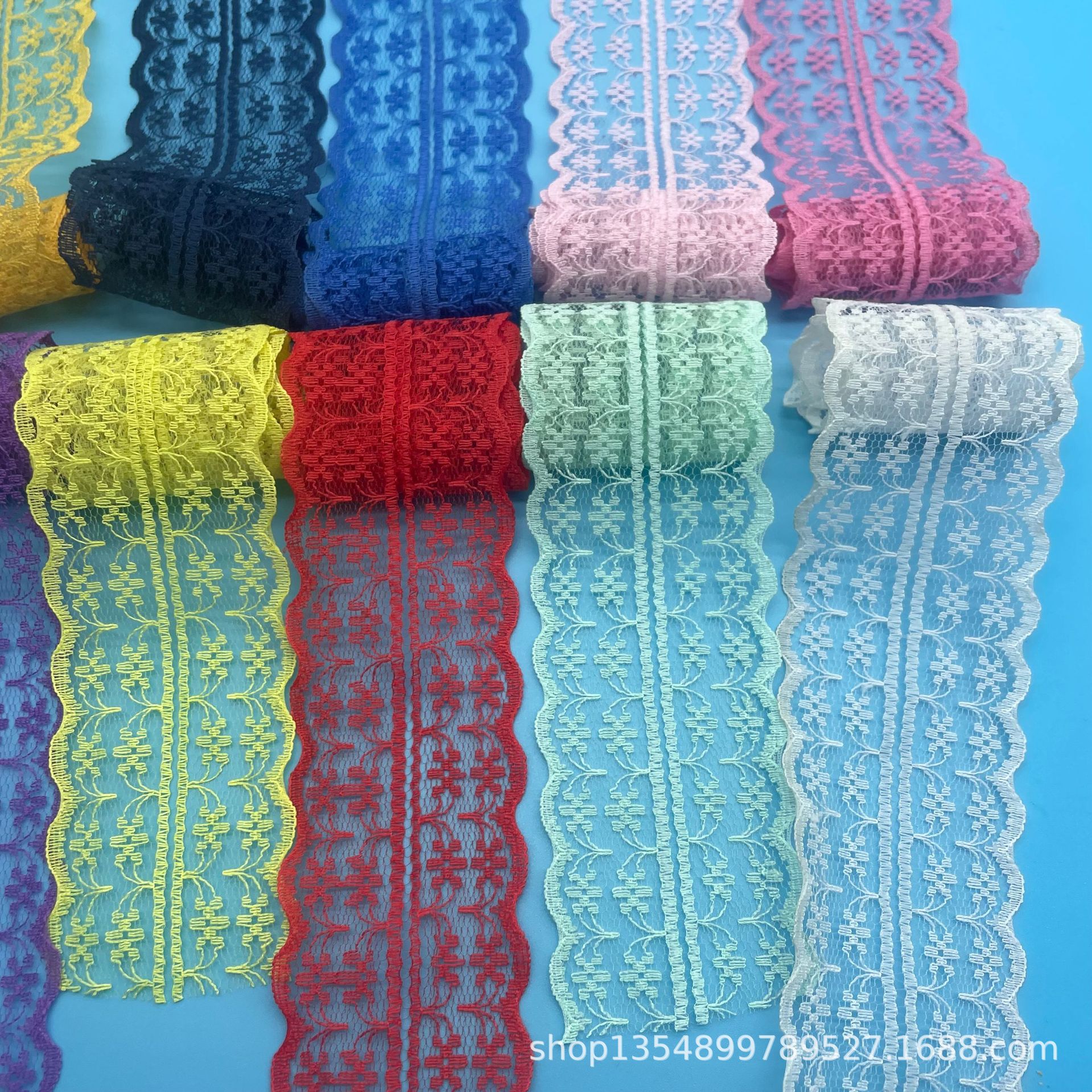 五颜六色蕾丝花边 无弹蕾丝辅料 蚊帐蕾丝花边工艺品配饰服装辅料