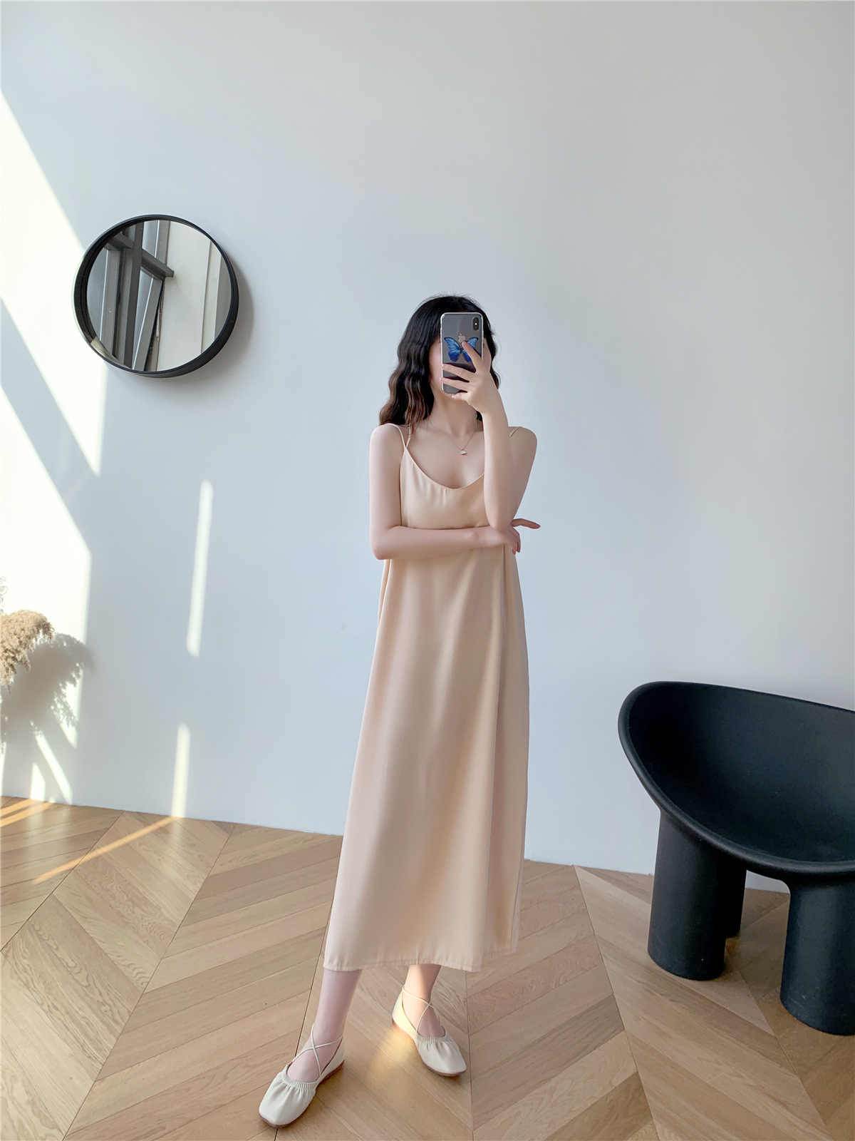 summer sling bottom long chiffon dress NSFYF56262