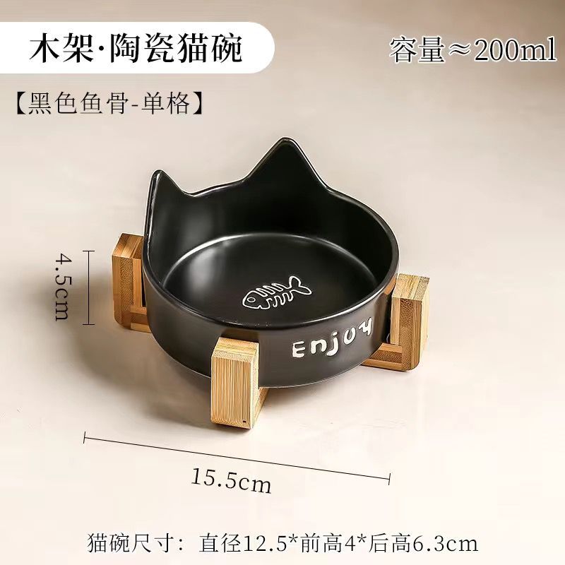 Tazón para gatos Tazón para comida para gatos de cerámica Tazón para mascotas Tazón para beber Tazón para alimentos Tazón para gatos todo en uno Tazón para gatos Tazón para perros No es fácil volcar el cuello